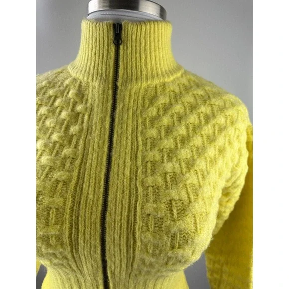 NWT Maeve by Anthropologie Buttercup Textured Chunky Knit Crop Sweater Jacket XS - Picture 7 of 13